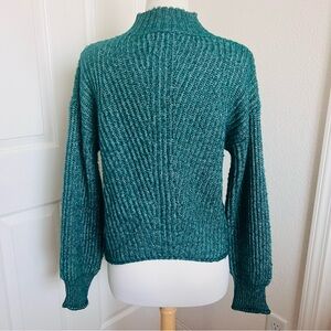 Kohl's Green Ribbed Turtleneck Sweater.
